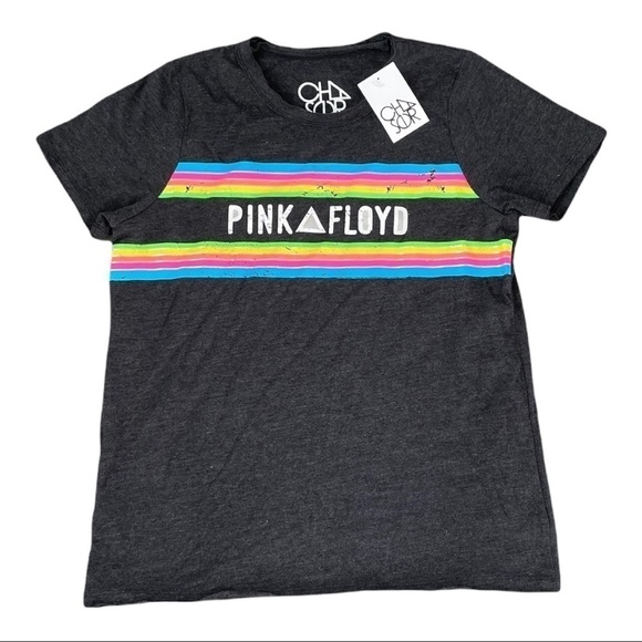CHASER Brand PINK FLOYD Medium Black Neon Stripes Vintage Tee Shirt - Picture 2 of 6
